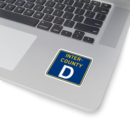 Inter County Route D MN (Minnesota) (Road Sign) STICKER Vinyl Kiss-Cut Decal