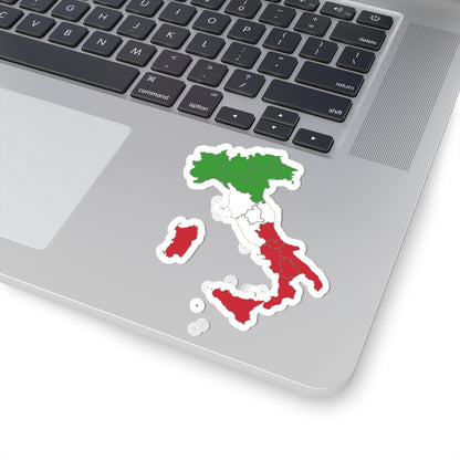 Flag map of Italy with regions (Italy) STICKER Vinyl Kiss-Cut Decal