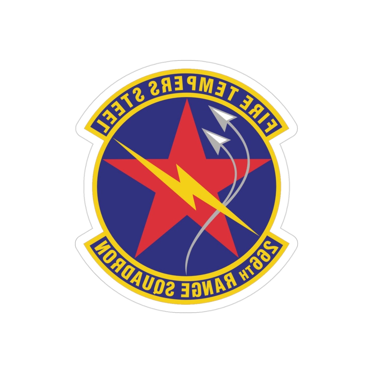 266th Range Squadron (U.S. Air Force) REVERSE PRINT Transparent STICKER-3" × 3"-The Sticker Space