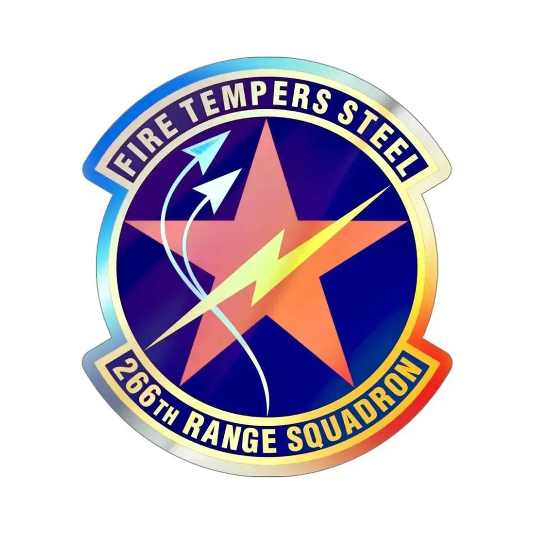 266th Range Squadron (U.S. Air Force) Holographic STICKER Die-Cut Vinyl Decal 4 Inch Holographic - The Sticker Space
