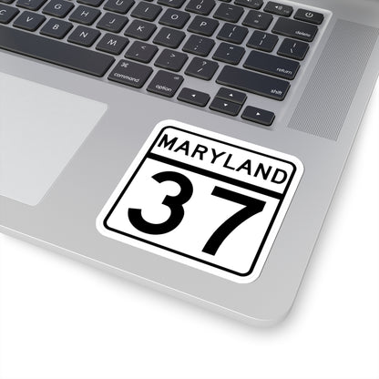 MD Route 37 (Maryland) (Road Sign) STICKER Vinyl Kiss-Cut Decal
