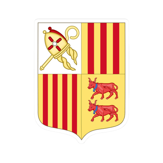 Arms of Andorra - Flag Version 1931-1949 (Andorra) (Coat of Arms) STICKER Vinyl Kiss-Cut Decal