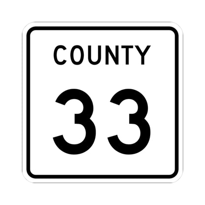 County 33 square (Minnesota) (Road Sign) STICKER Vinyl Kiss-Cut Decal