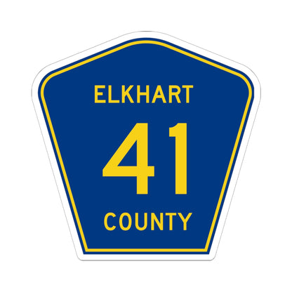 Elkhart County Road 41 IN (Indiana) (Road Sign) STICKER Vinyl Kiss-Cut Decal