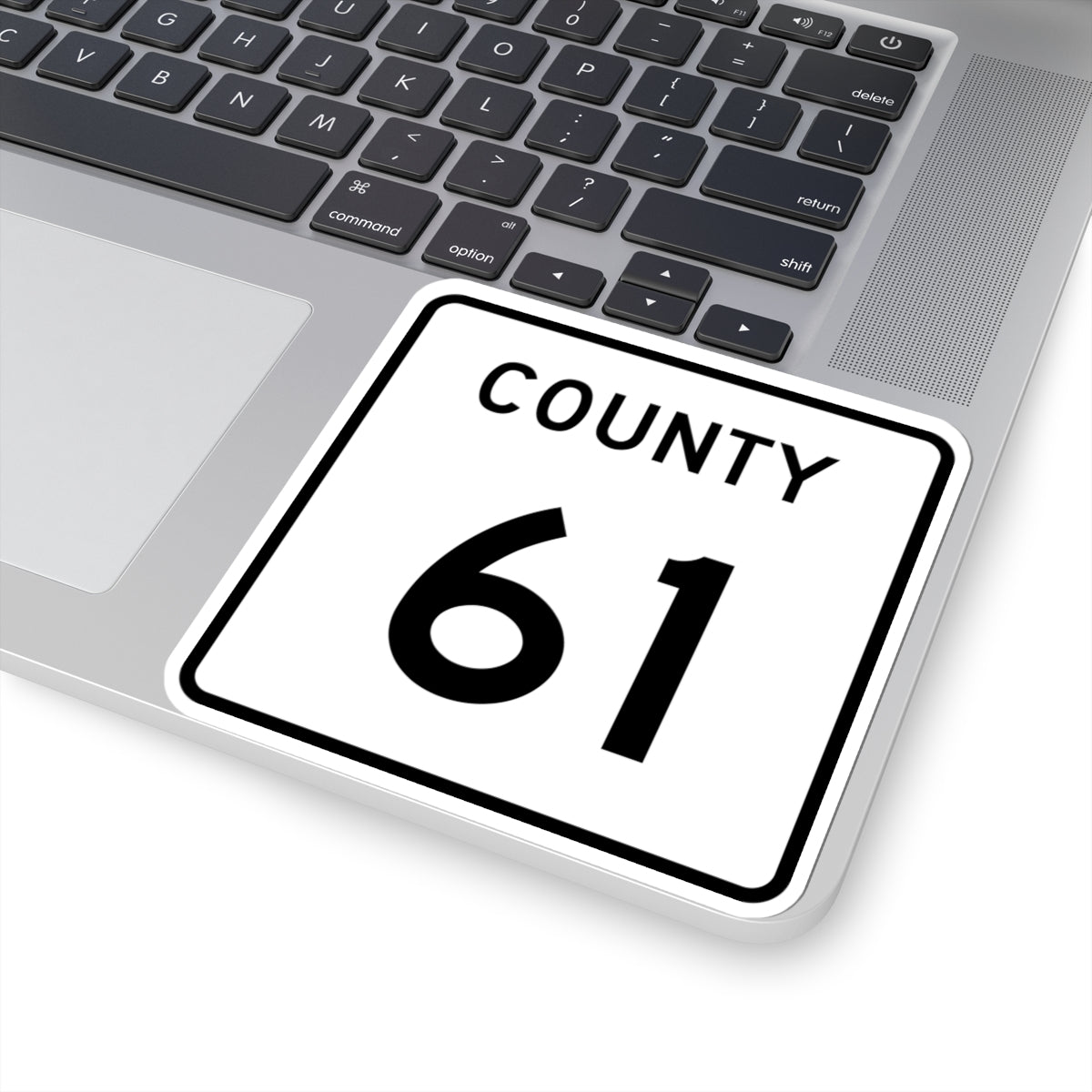 County 61 square (Minnesota) (Road Sign) STICKER Vinyl Kiss-Cut Decal