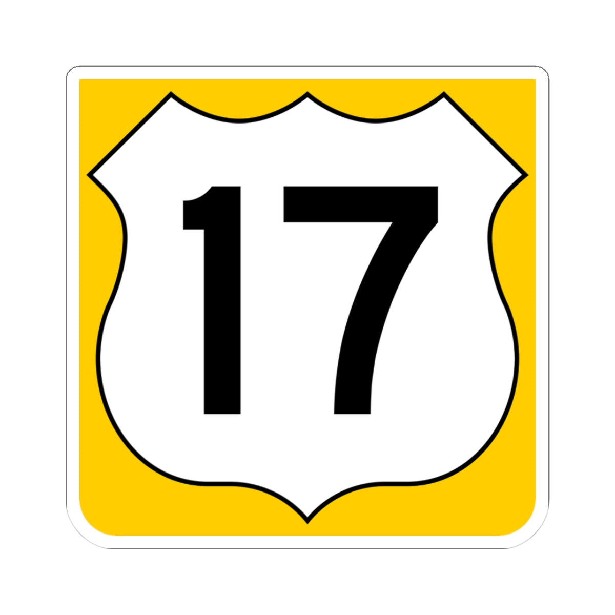 US 17 FL reversed (Florida) (Road Sign) STICKER Vinyl Kiss-Cut Decal