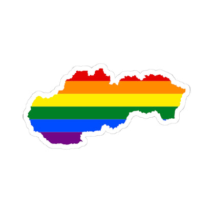 Lgbt Flag Map Of Slovakia (Slovakia) STICKER Vinyl Kiss-Cut Decal