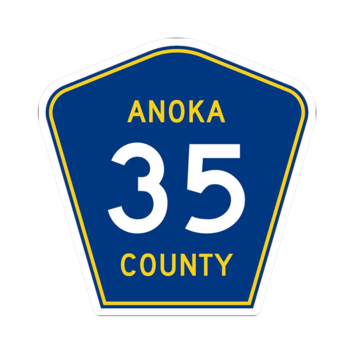 Anoka County 35 (Minnesota) (Road Sign) STICKER Vinyl Kiss-Cut Decal