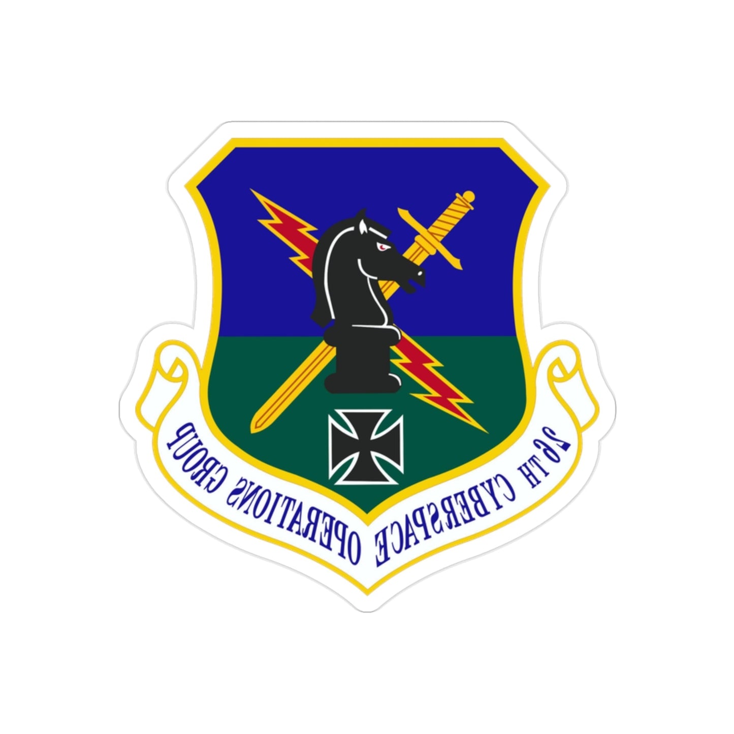 26th Cyberspace Operations Group (U.S. Air Force) REVERSE PRINT Transparent STICKER-2" × 2"-The Sticker Space