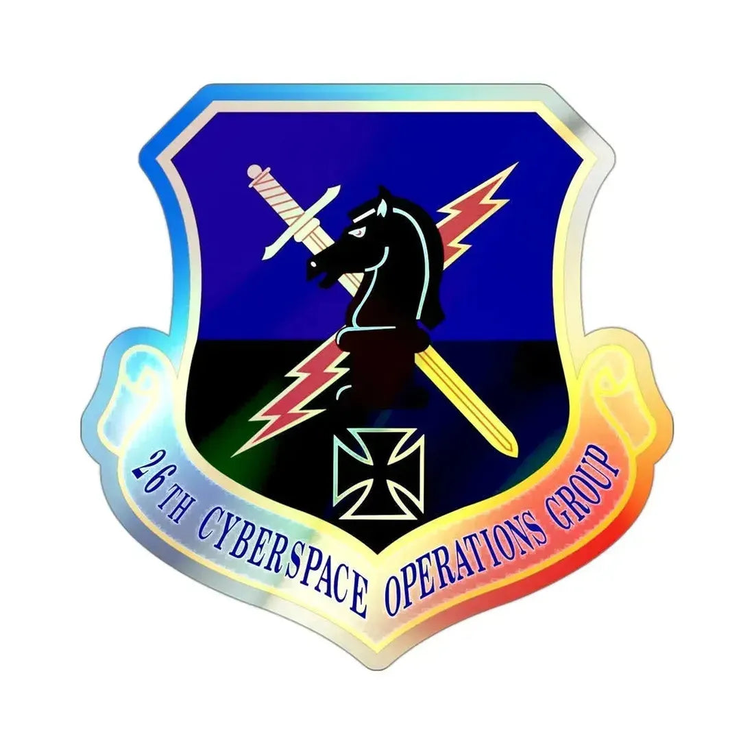 26th Cyberspace Operations Group (U.S. Air Force) Holographic STICKER Die-Cut Vinyl Decal 3 Inch Holographic - The Sticker Space