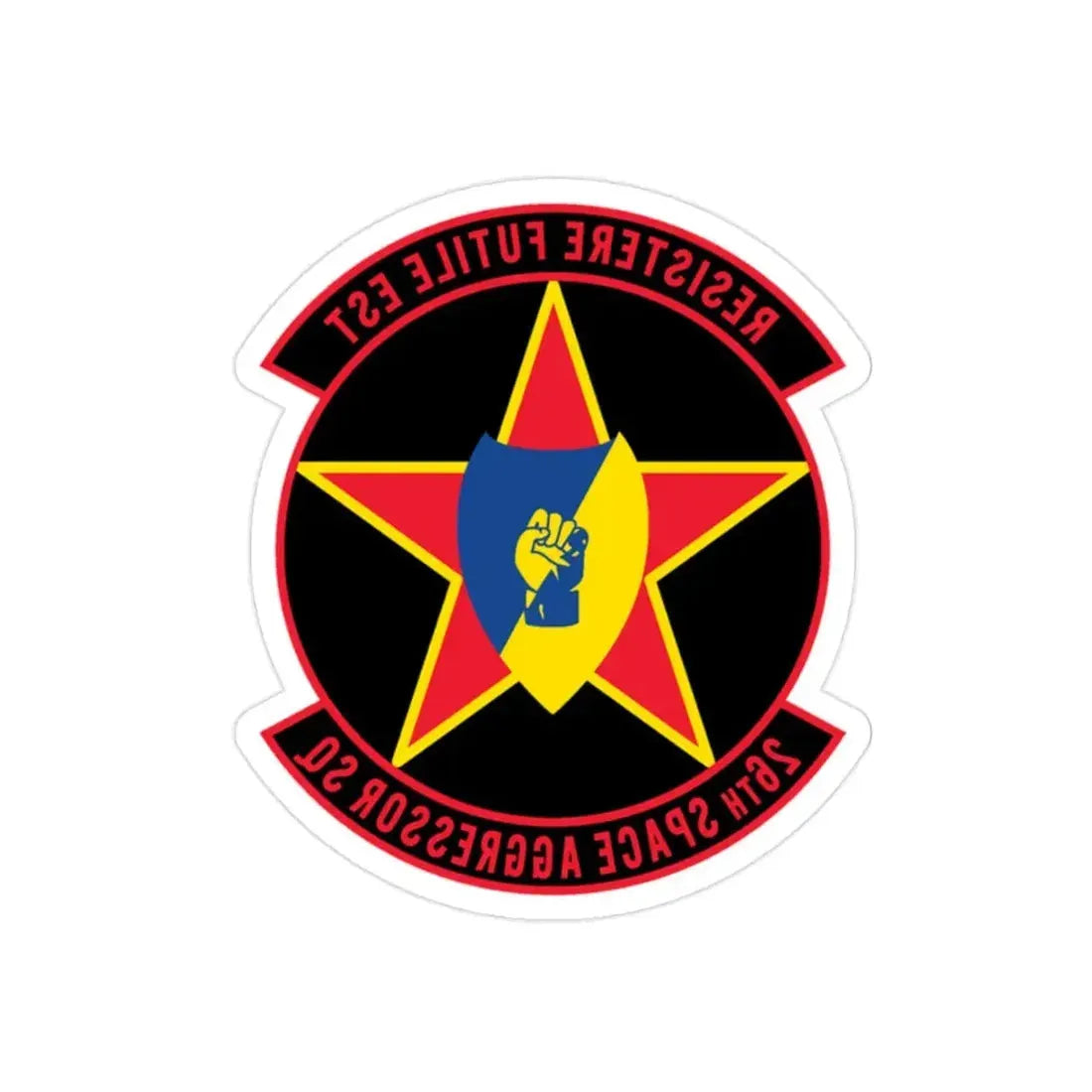 26TH Space Aggressor Sq. v2 (U.S. Air Force) REVERSE PRINT Transparent Die-Cut STICKER - The Sticker Space
