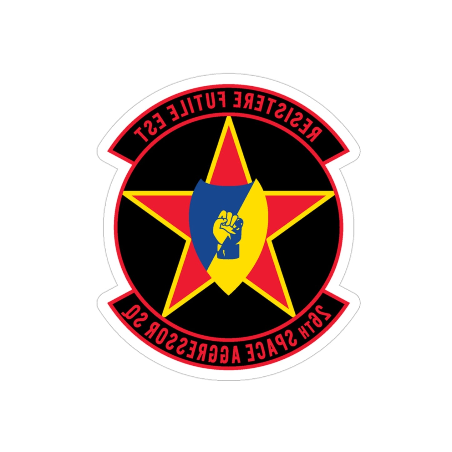 26TH Space Aggressor Sq. v2 (U.S. Air Force) REVERSE PRINT Transparent STICKER-3" × 3"-The Sticker Space