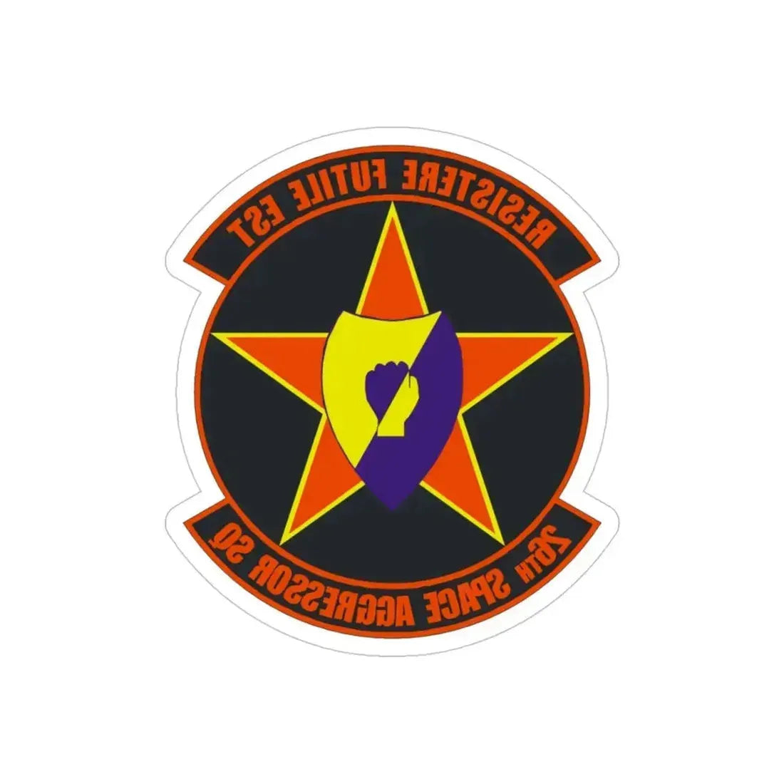 26th Space Aggressor Squadron (U.S. Air Force) REVERSE PRINT Transparent Die-Cut STICKER 4 Inch Die-Cut Transparent - The Sticker Space