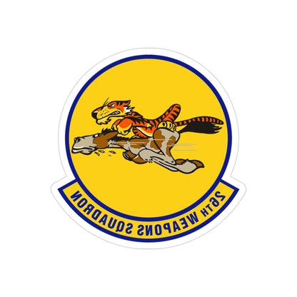 26th Weapons Squadron (U.S. Air Force) REVERSE PRINT Transparent STICKER-3" × 3"-The Sticker Space