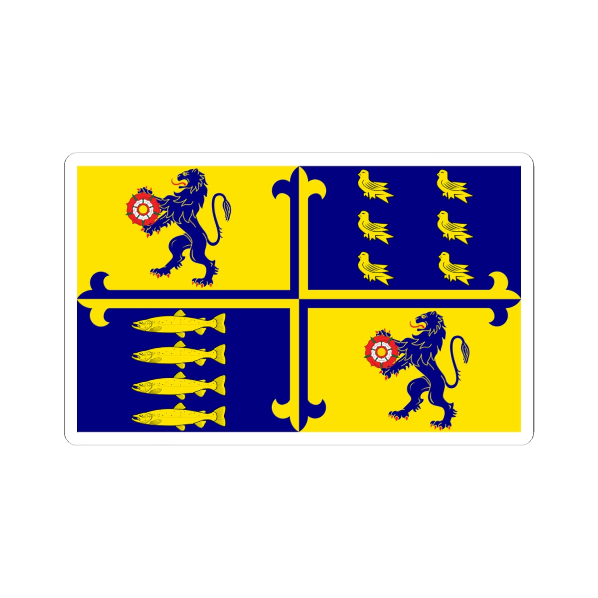 Bournemouth town flag (England) STICKER Vinyl Kiss-Cut Decal
