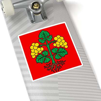 CHE Raron Bezirk Flag (Switzerland) STICKER Vinyl Kiss-Cut Decal