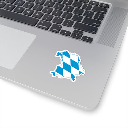 Flag map of Bavaria (Germany) STICKER Vinyl Kiss-Cut Decal