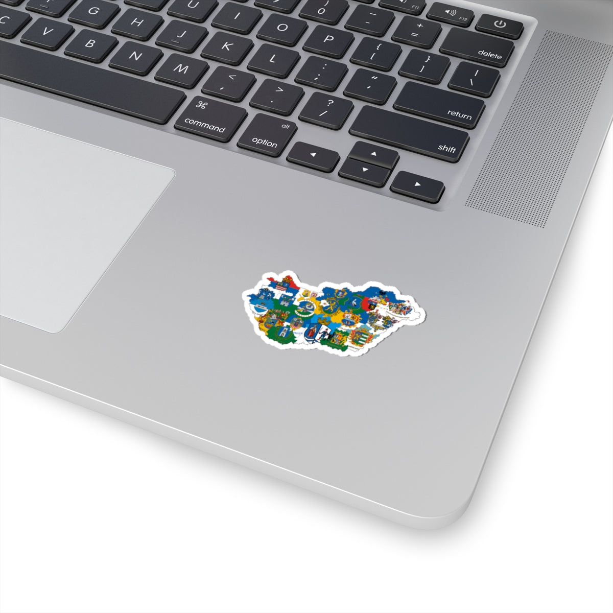Flag-map of Hungary subdivisions (Hungary) STICKER Vinyl Kiss-Cut Decal