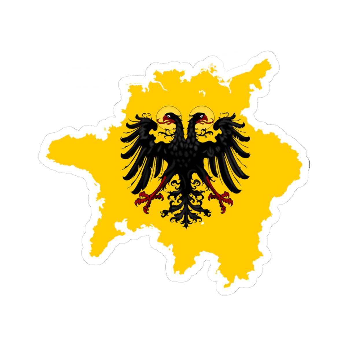 Flag-map of Holy Roman Empire 1648 (Germany) STICKER Vinyl Kiss-Cut Decal