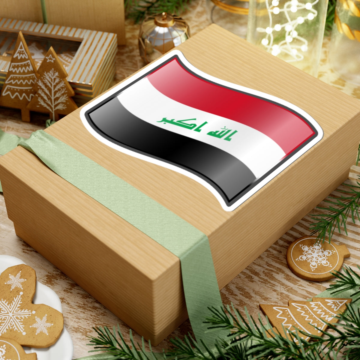 Nuvola Iraqi flag (Iraq) STICKER Vinyl Kiss-Cut Decal
