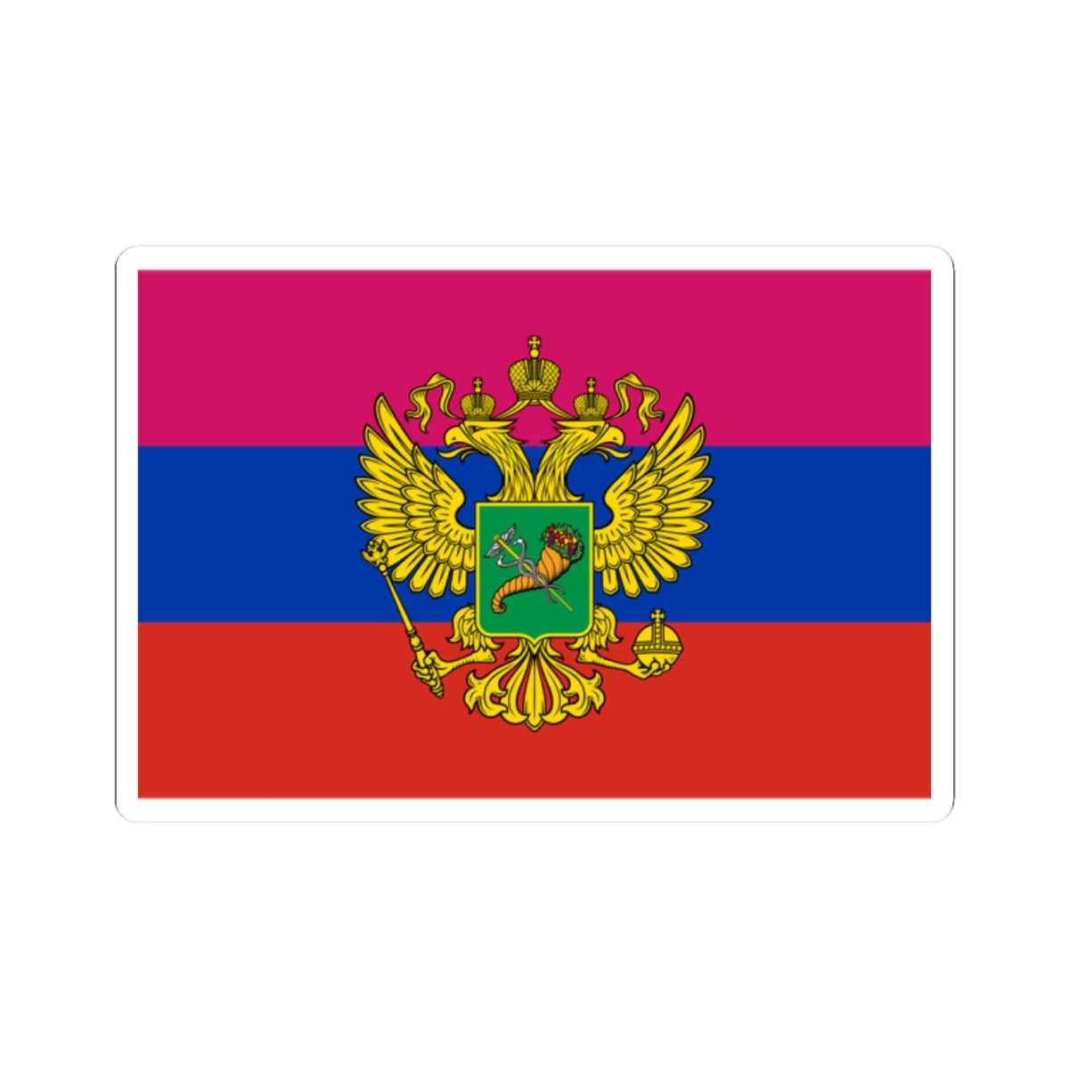 Flag of Russian-occupied Kharkiv Oblast (Russia) STICKER Vinyl Kiss-Cut Decal