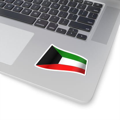 Kuwait Flag - iconic waving (Kuwait) STICKER Vinyl Kiss-Cut Decal