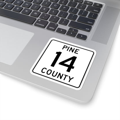 Pine County Route 14 MN (Minnesota) (Road Sign) STICKER Vinyl Kiss-Cut Decal