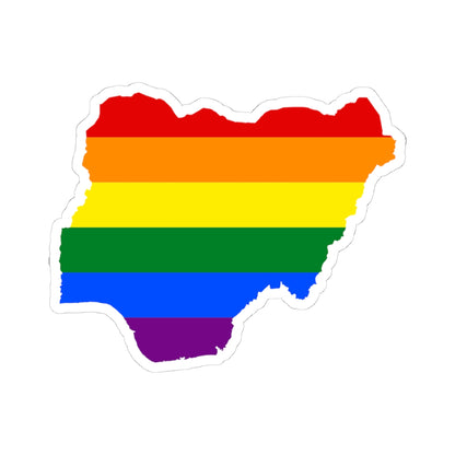 LGBT flag map of Nigeria (Niger) STICKER Vinyl Kiss-Cut Decal