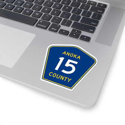 Anoka County 15 (Minnesota) (Road Sign) STICKER Vinyl Kiss-Cut Decal
