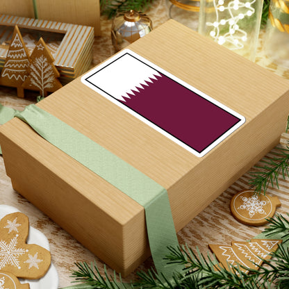 Flag of Qatar bordered (Qatar) STICKER Vinyl Kiss-Cut Decal