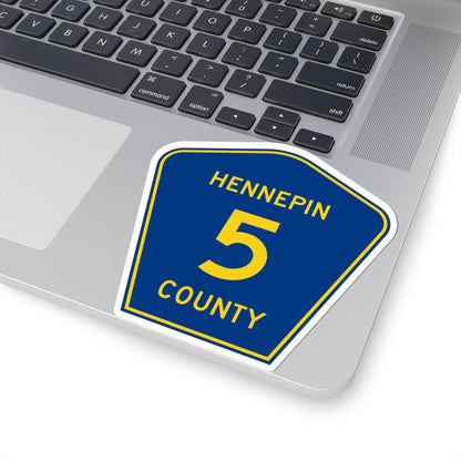 Hennepin County 5 (Minnesota) (Road Sign) STICKER Vinyl Kiss-Cut Decal