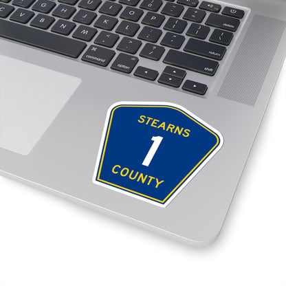 Stearns County Route 1 (Minnesota) (Road Sign) STICKER Vinyl Kiss-Cut Decal