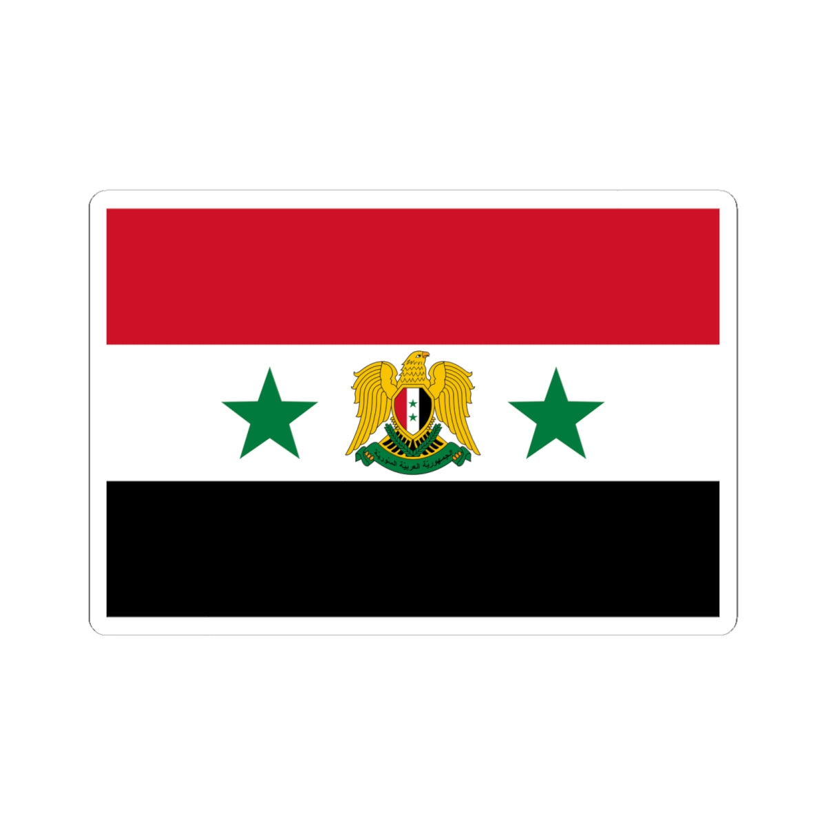 Flag of the Minister of Defense of Syria 1980-2024 (Syria) STICKER Vinyl Kiss-Cut Decal