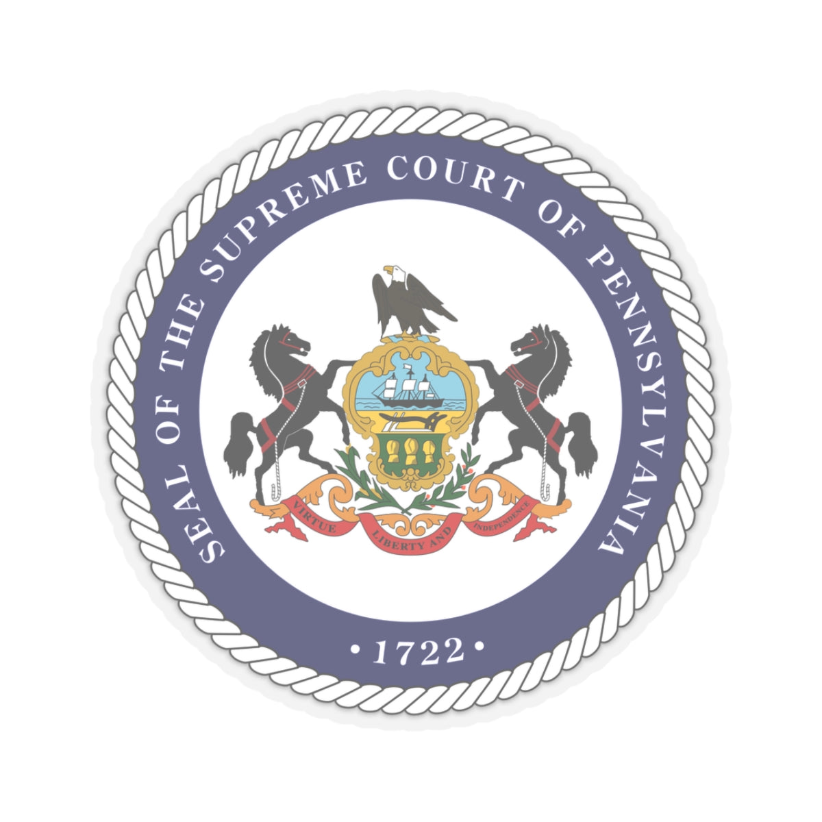 Seal of the Supreme Court of Pennsylvania v2 - STICKER Vinyl Kiss-Cut Decal