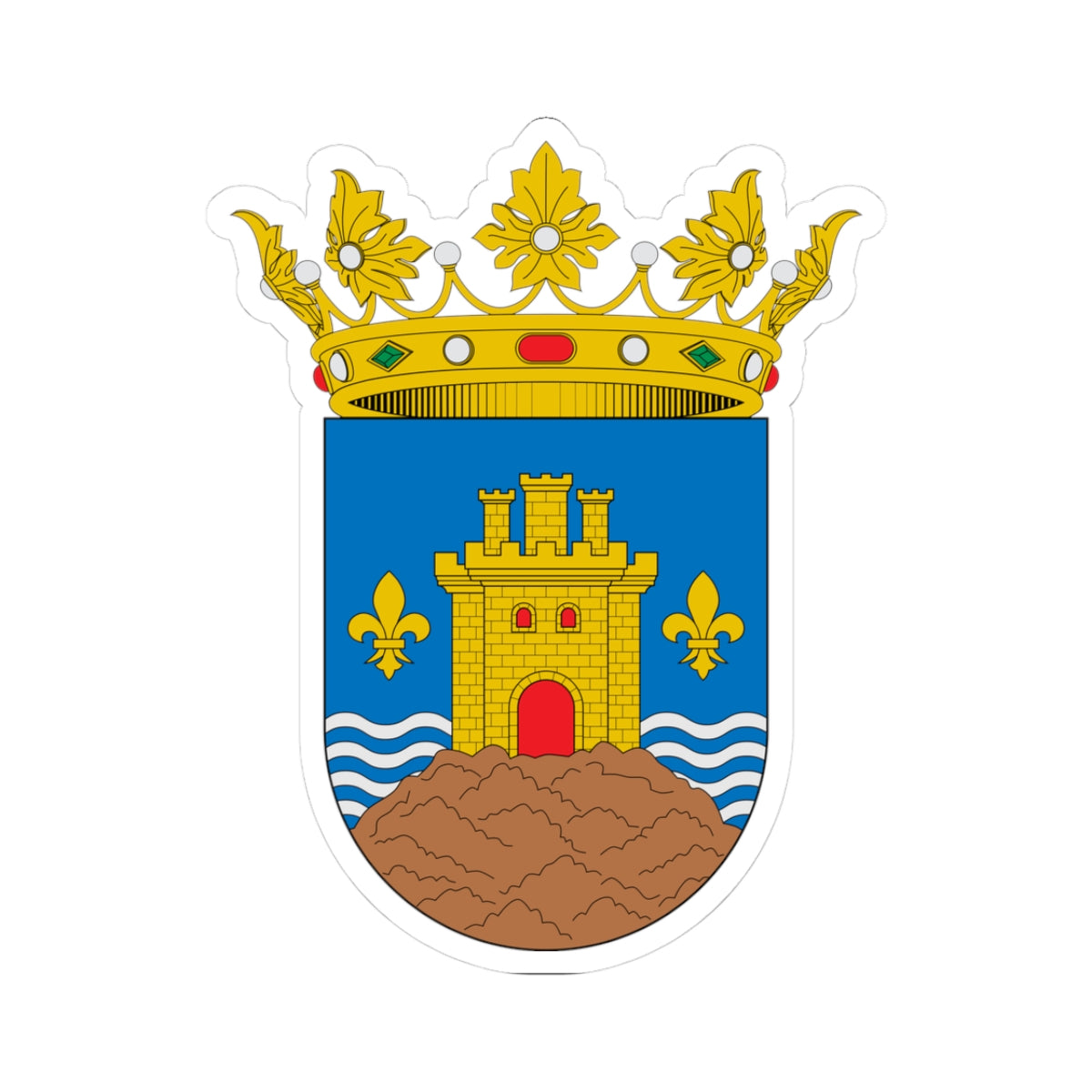 Escudo de Peñíscola (Spain) (Coat of Arms) STICKER Vinyl Kiss-Cut Decal