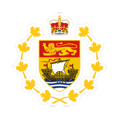 Badge of the Lieutenant-Governor of New Brunswick (Canada) (Coat of Arms) STICKER Vinyl Kiss-Cut Decal