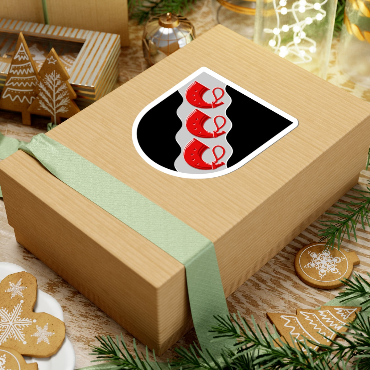 Äänekoski.vaakuna.1954 (Finland) (Coat of Arms) STICKER Vinyl Kiss-Cut Decal