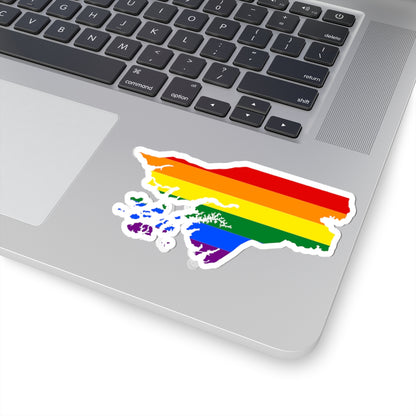 LGBT flag map of Guinea-Bissau (Guinea) STICKER Vinyl Kiss-Cut Decal