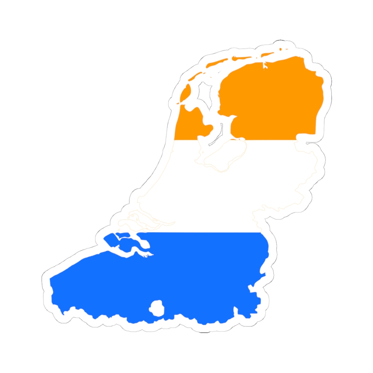 Flag-map of the Greater Netherlands (Belgium) STICKER Vinyl Kiss-Cut Decal