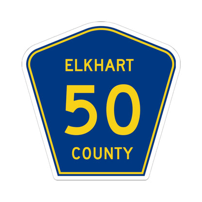Elkhart County Road 50 IN (Indiana) (Road Sign) STICKER Vinyl Kiss-Cut Decal