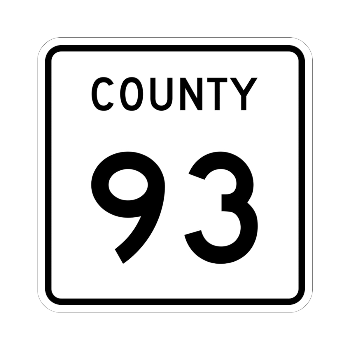 County 93 square (Minnesota) (Road Sign) STICKER Vinyl Kiss-Cut Decal