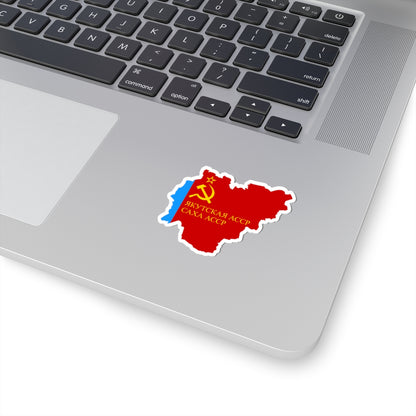Flag-map of Yakut ASSR (Russia) STICKER Vinyl Kiss-Cut Decal