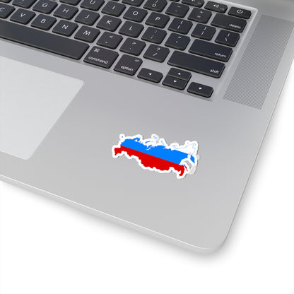 Flag map of Russia 1991-1993 (Russia) STICKER Vinyl Kiss-Cut Decal