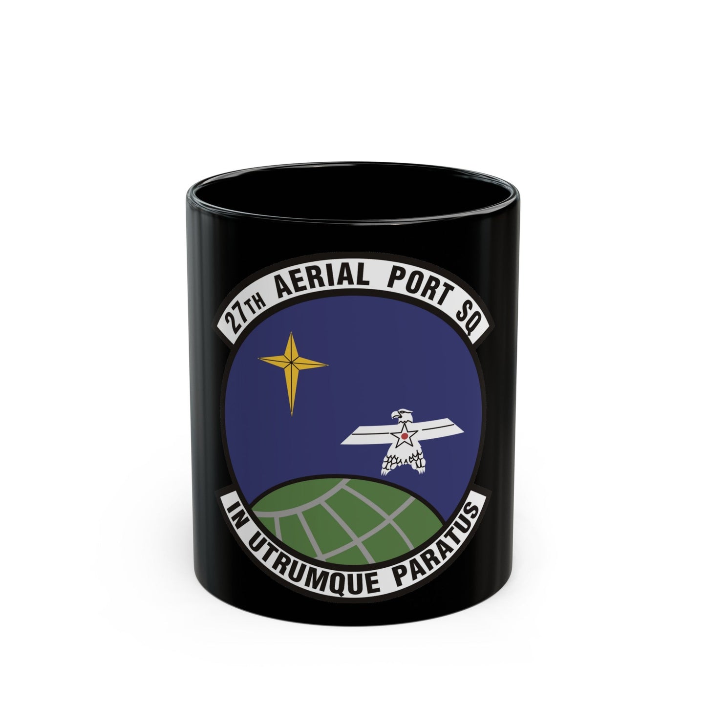 27th Aerial Port Squadron (U.S. Air Force) Black Coffee Mug-11oz-The Sticker Space