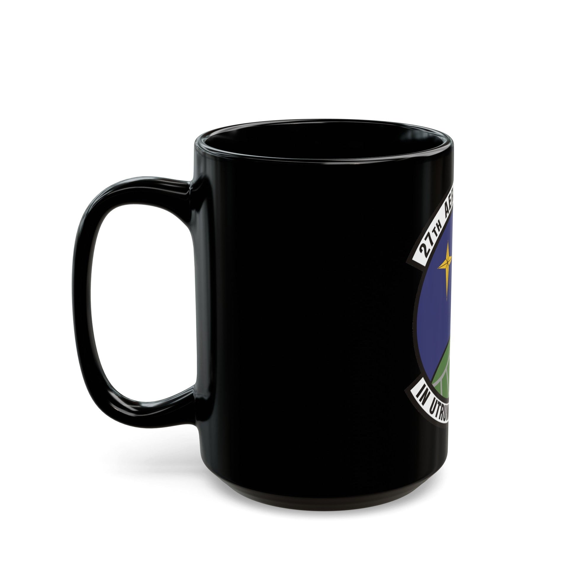 27th Aerial Port Squadron (U.S. Air Force) Black Coffee Mug-The Sticker Space