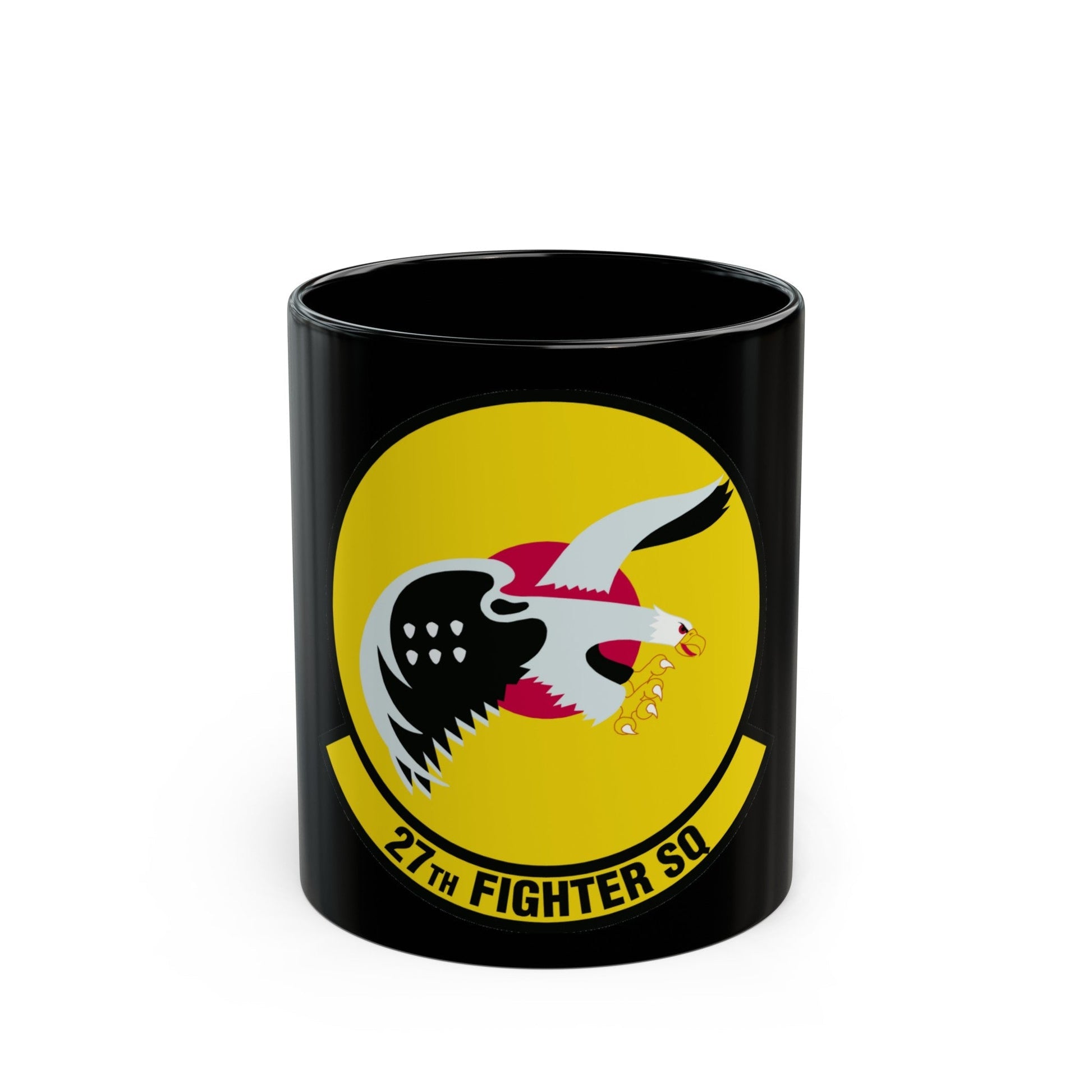 27th Fighter Squadron (U.S. Air Force) Black Coffee Mug-11oz-The Sticker Space