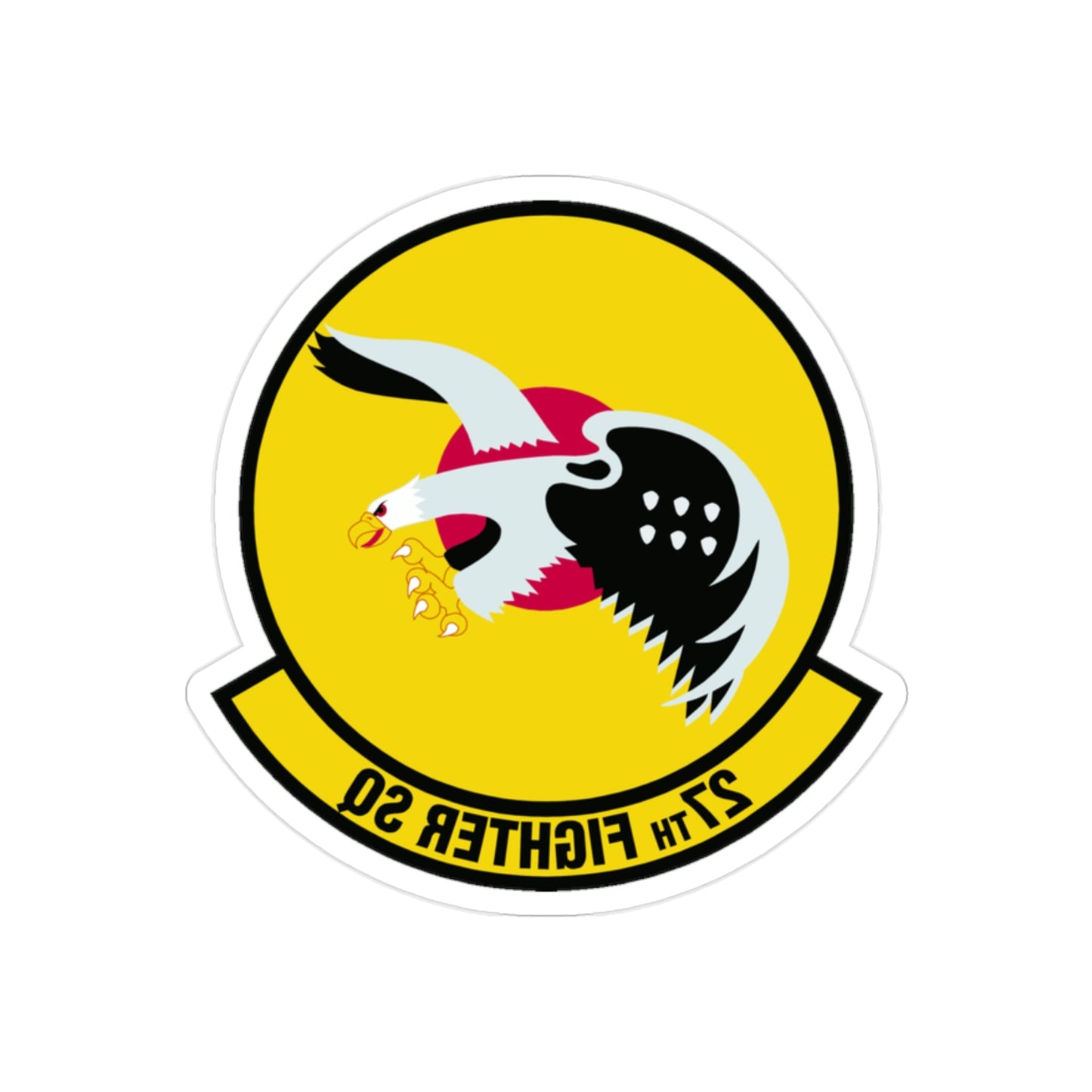 27th Fighter Squadron (U.S. Air Force) REVERSE PRINT Transparent STICKER-2" × 2"-The Sticker Space