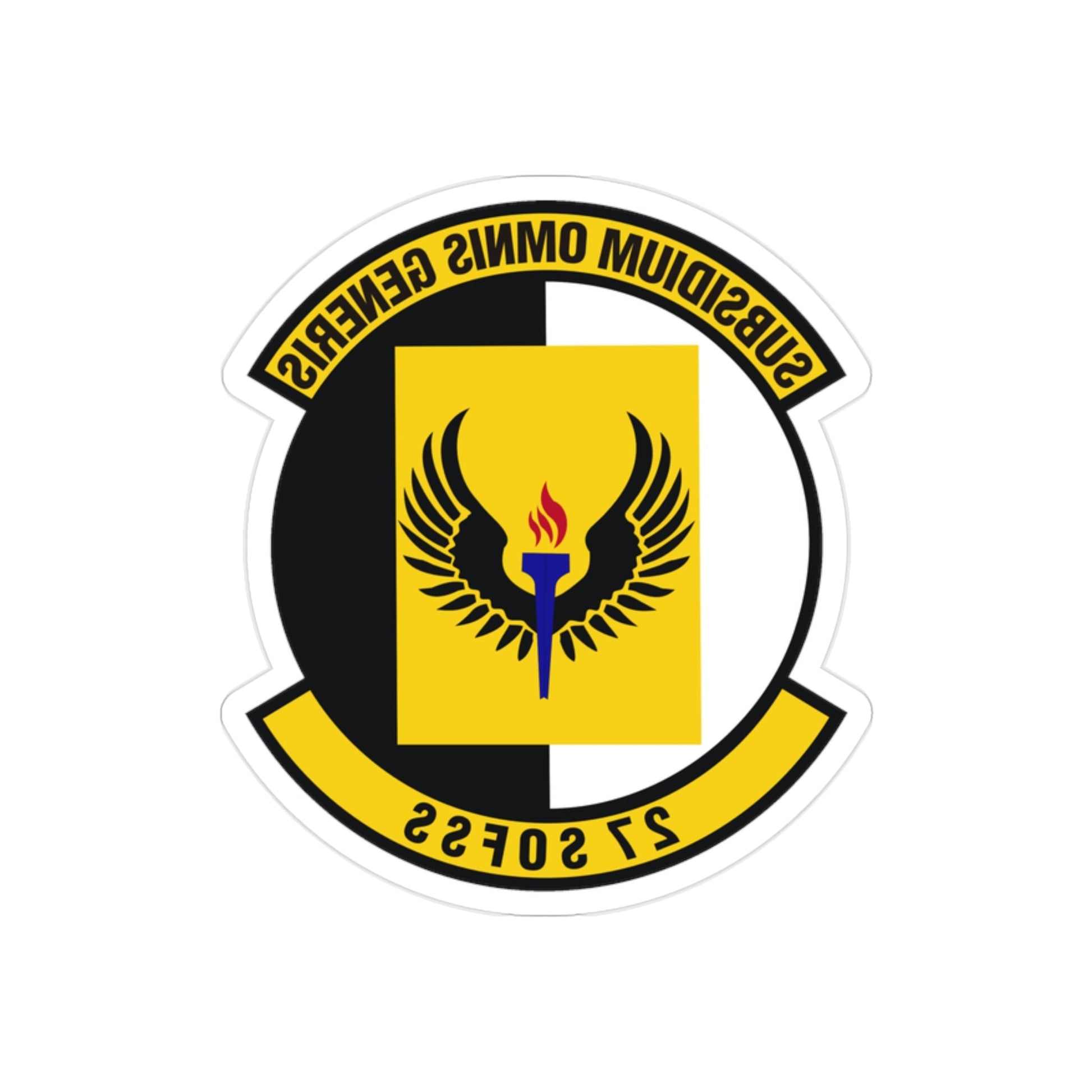 27th Special Operations Force Support Squadron (U.S. Air Force) REVERSE PRINT Transparent STICKER-2" × 2"-The Sticker Space