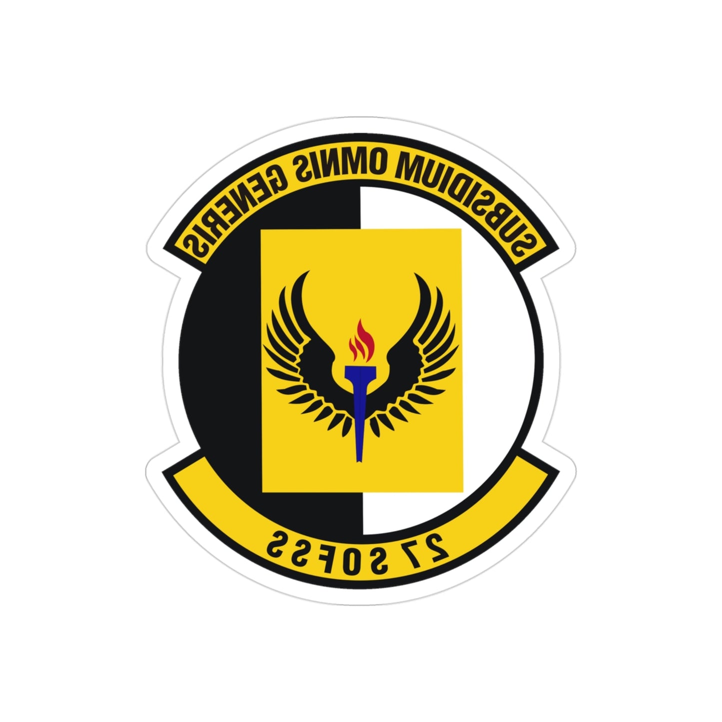 27th Special Operations Force Support Squadron (U.S. Air Force) REVERSE PRINT Transparent STICKER-3" × 3"-The Sticker Space