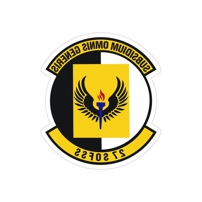 27th Special Operations Force Support Squadron (U.S. Air Force) REVERSE PRINT Transparent STICKER-4" × 4"-The Sticker Space